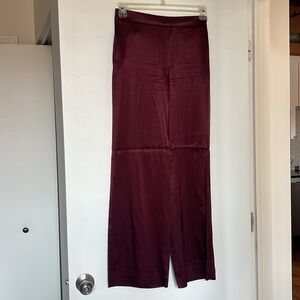 Pull-On Cabernet Straight Pants in Stretch Satin